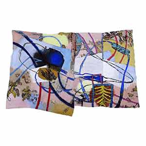 Gilles Le Dez, vegetaux-parcours, techniques mixtes, textile, 2017.