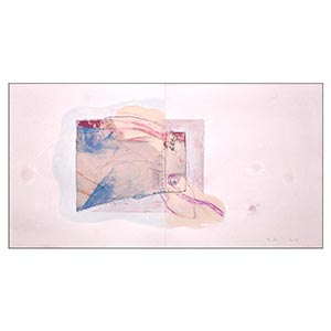 Gilles Le Dez, manche-six-pression, 34 x 72 cm, techniques mixtes, papier, 2019.