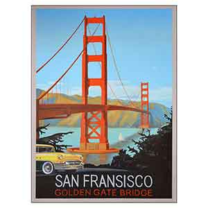 Gilles Le Dez, Affiche vintage, San Francisco,  x cm, peinture, papier, 2013
