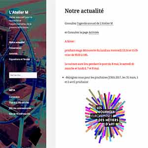 Site de l'atelier M dédié à la gravure